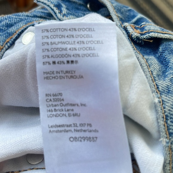 Free People - tapered baggy boyfriend - distressed blue jeans - size 24 - Picture 5 of 5